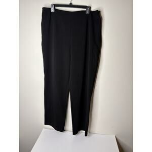 Chicos Design Women Size 3 US 16 Dress Pants Black Side Zip Pallazo Pants Career